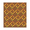 Seamless pattern with multi-colored raspberries on a brown background.